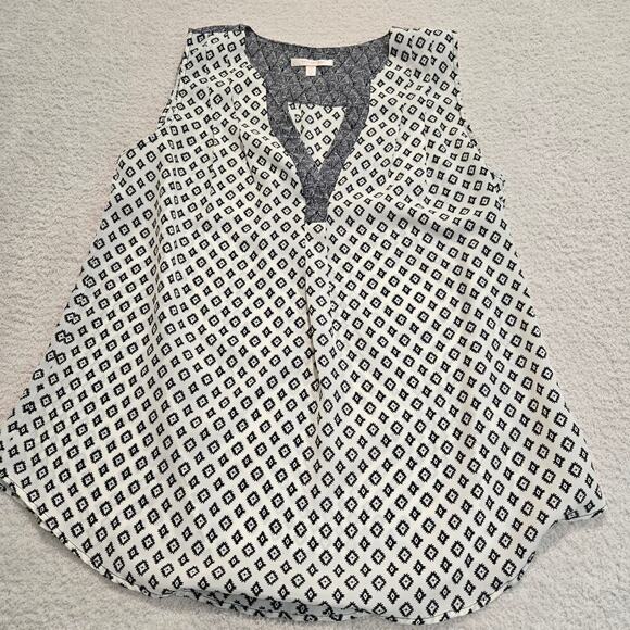 Skies are Blue Pacheco Ikat Print V-neck Sleeveless Blouse Top Women's Size M - Picture 1 of 8